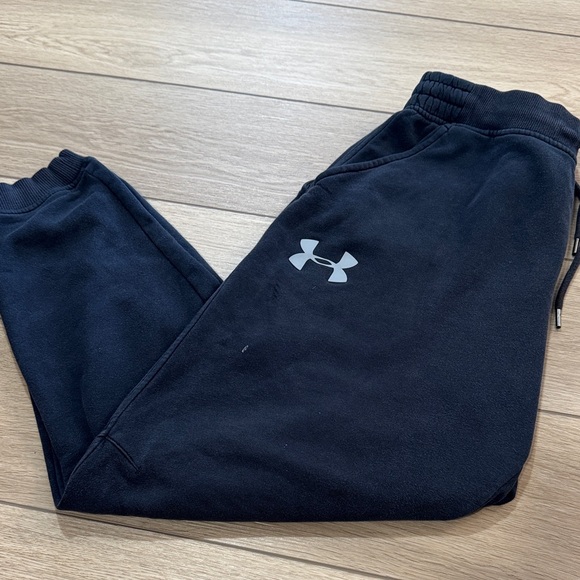 Under Armour Other - Under Armour Logo Black Joggers Sz XL Distressed Loungewear Comfy Relaxed